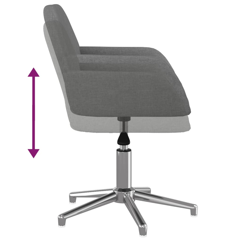Swivel Office Chair Light Grey Fabric