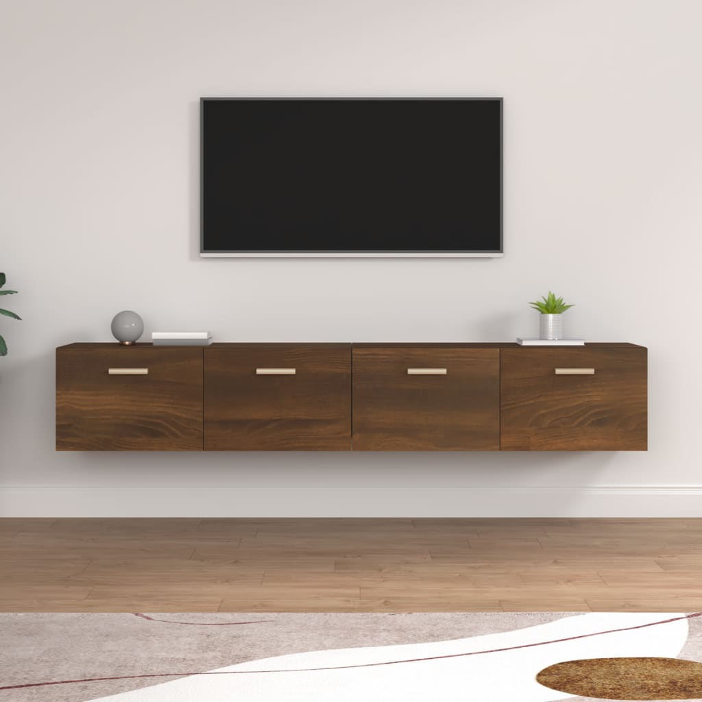 Wall Cabinets 2 pcs Brown Oak 100x36.5x35 cm Engineered Wood
