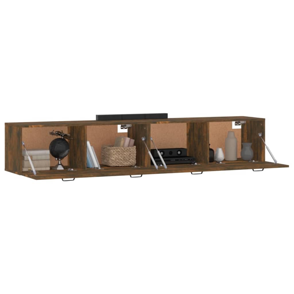 Wall Cabinets 2 pcs Smoked Oak 100x36.5x35 cm Engineered Wood