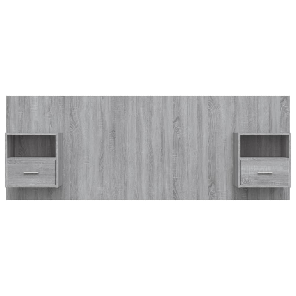 Bed Headboard with Cabinets Grey Sonoma Engineered Wood