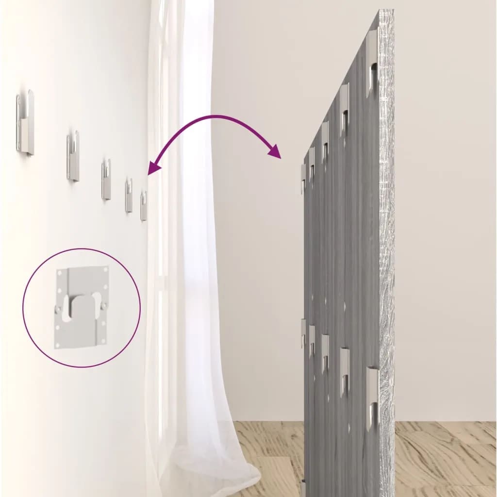 Bed Headboard with Cabinets Grey Sonoma Engineered Wood