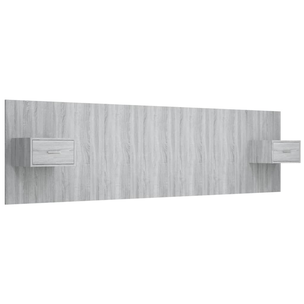 Bed Headboard with Cabinets Grey Sonoma Engineered Wood