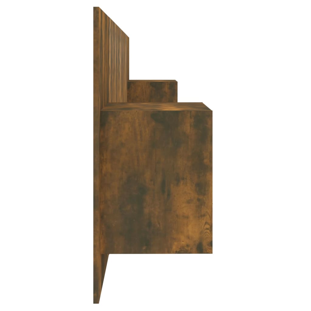 Bed Headboard with Cabinets Smoked Oak Engineered Wood