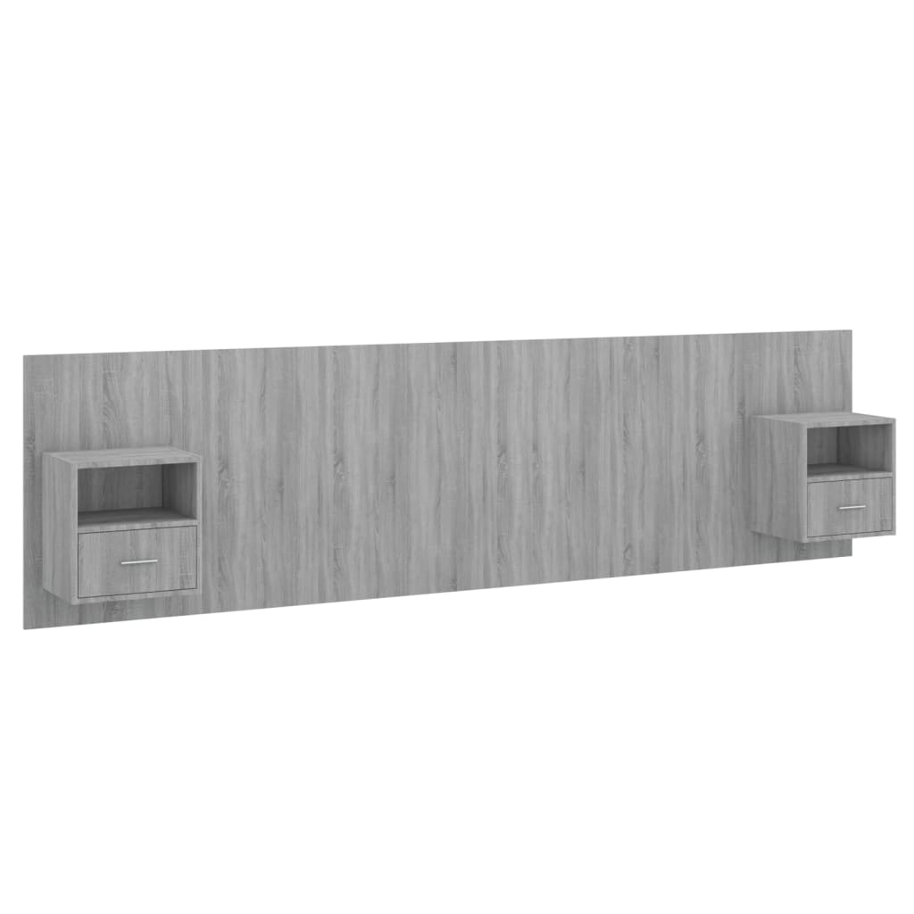 Bed Headboard with Cabinets Grey Sonoma Engineered Wood