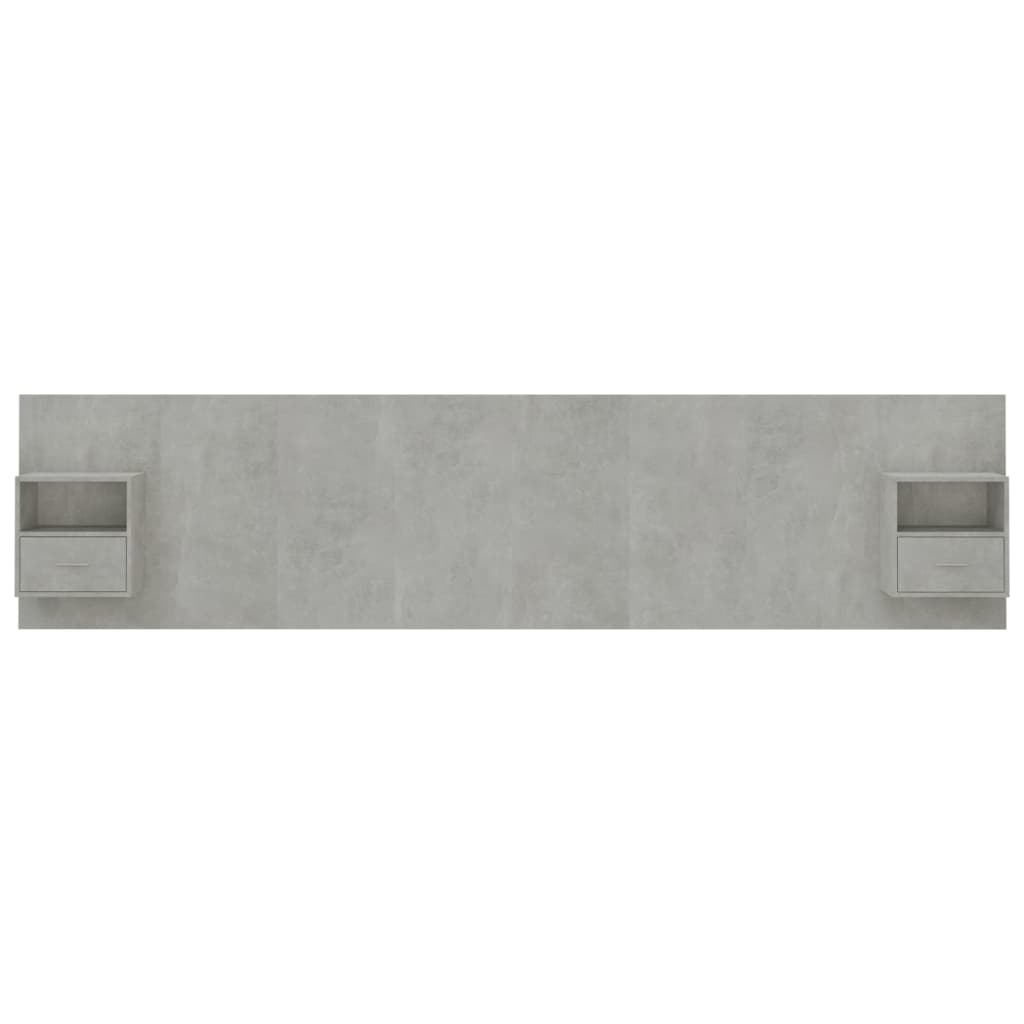 Bed Headboard with Cabinets Concrete Grey Engineered Wood