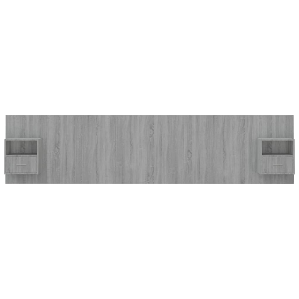 Bed Headboard with Cabinets Grey Sonoma Engineered Wood