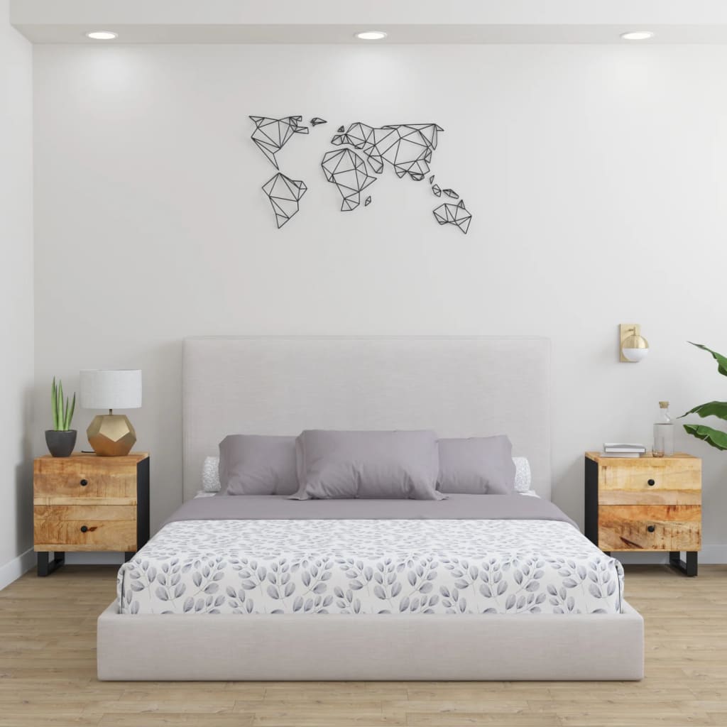 Bedside Cabinets 2 pcs 40x33x46 cm Solid Wood Mango