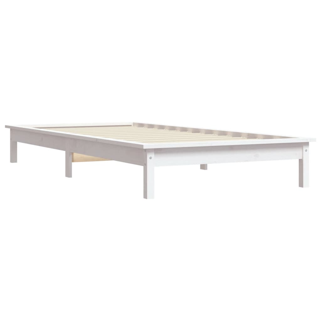 820527 vidaXL Bed Frame without Mattress White 90x200 cm Solid Wood