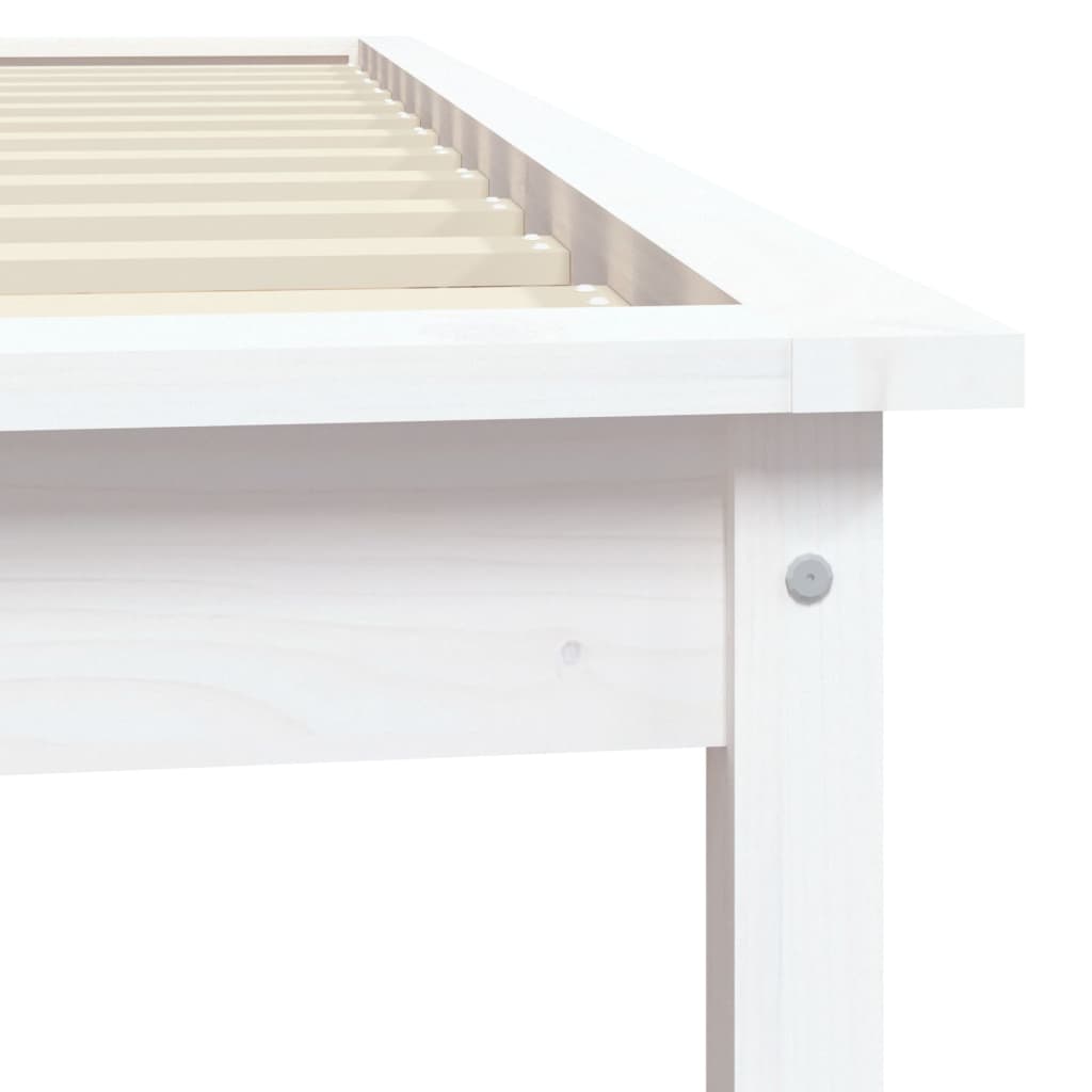 820527 vidaXL Bed Frame without Mattress White 90x200 cm Solid Wood