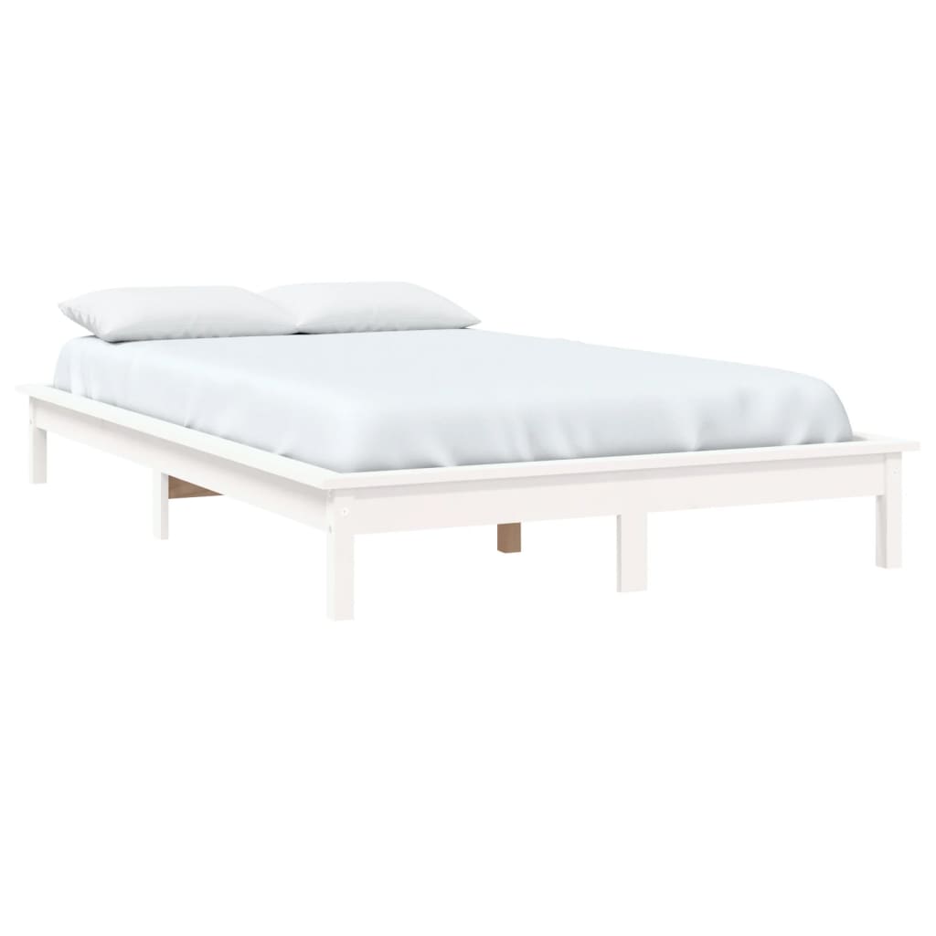 Bed Frame without Mattress White Small Double Solid Wood
