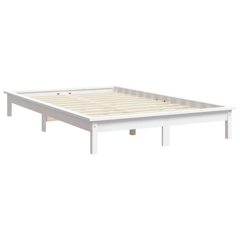 Bed Frame without Mattress White Small Double Solid Wood