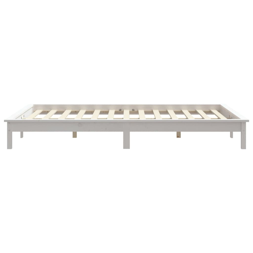 Bed Frame without Mattress White Small Double Solid Wood