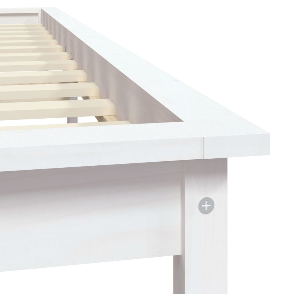 Bed Frame without Mattress White Small Double Solid Wood