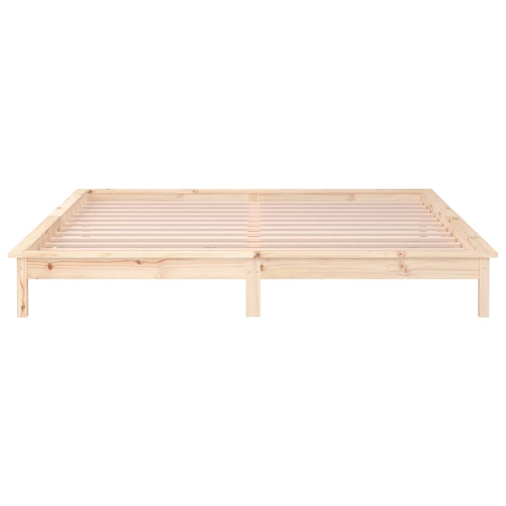 LED Bed Frame without Mattress 140x200 cm Solid Wood