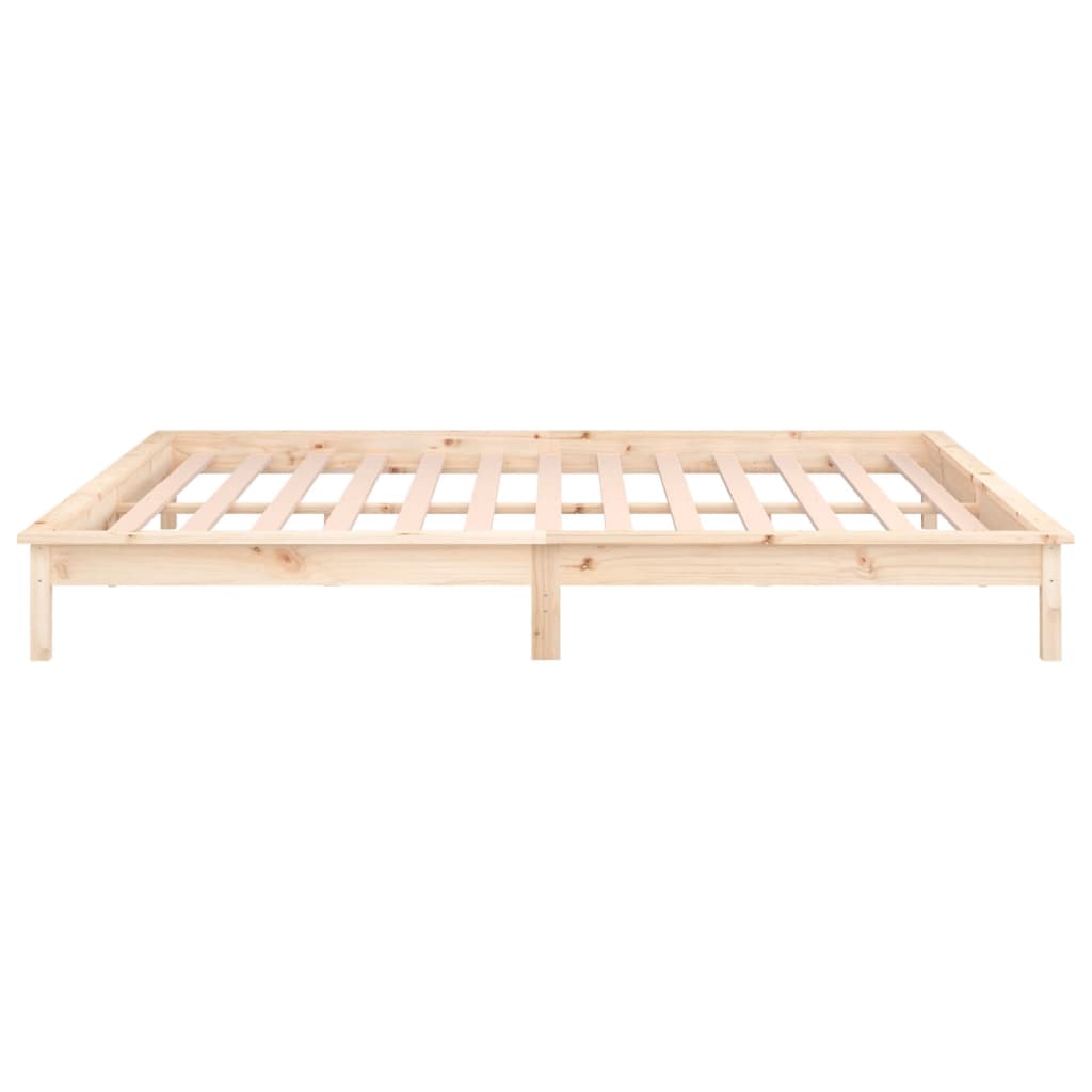 LED Bed Frame without Mattress 140x200 cm Solid Wood