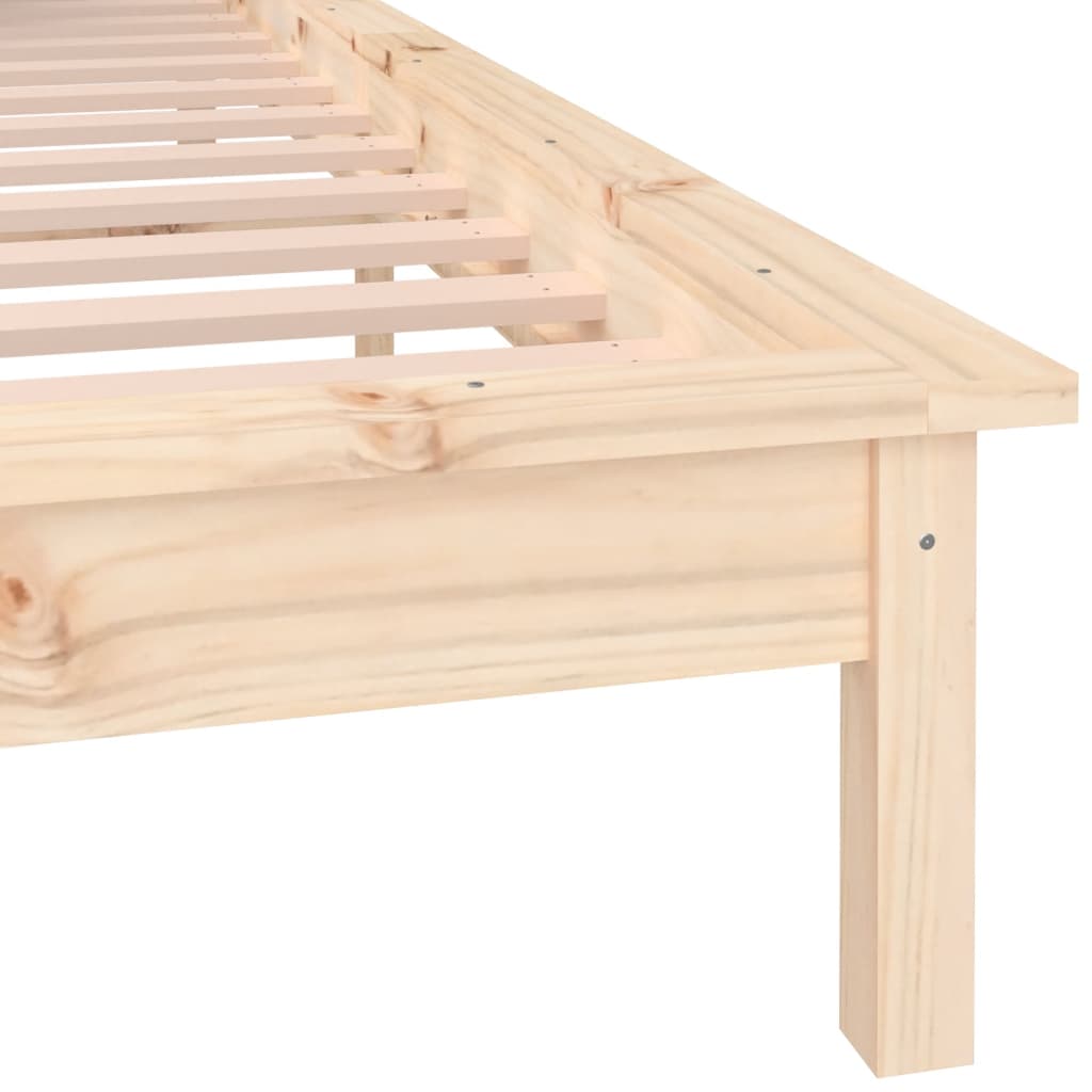 LED Bed Frame without Mattress 140x200 cm Solid Wood