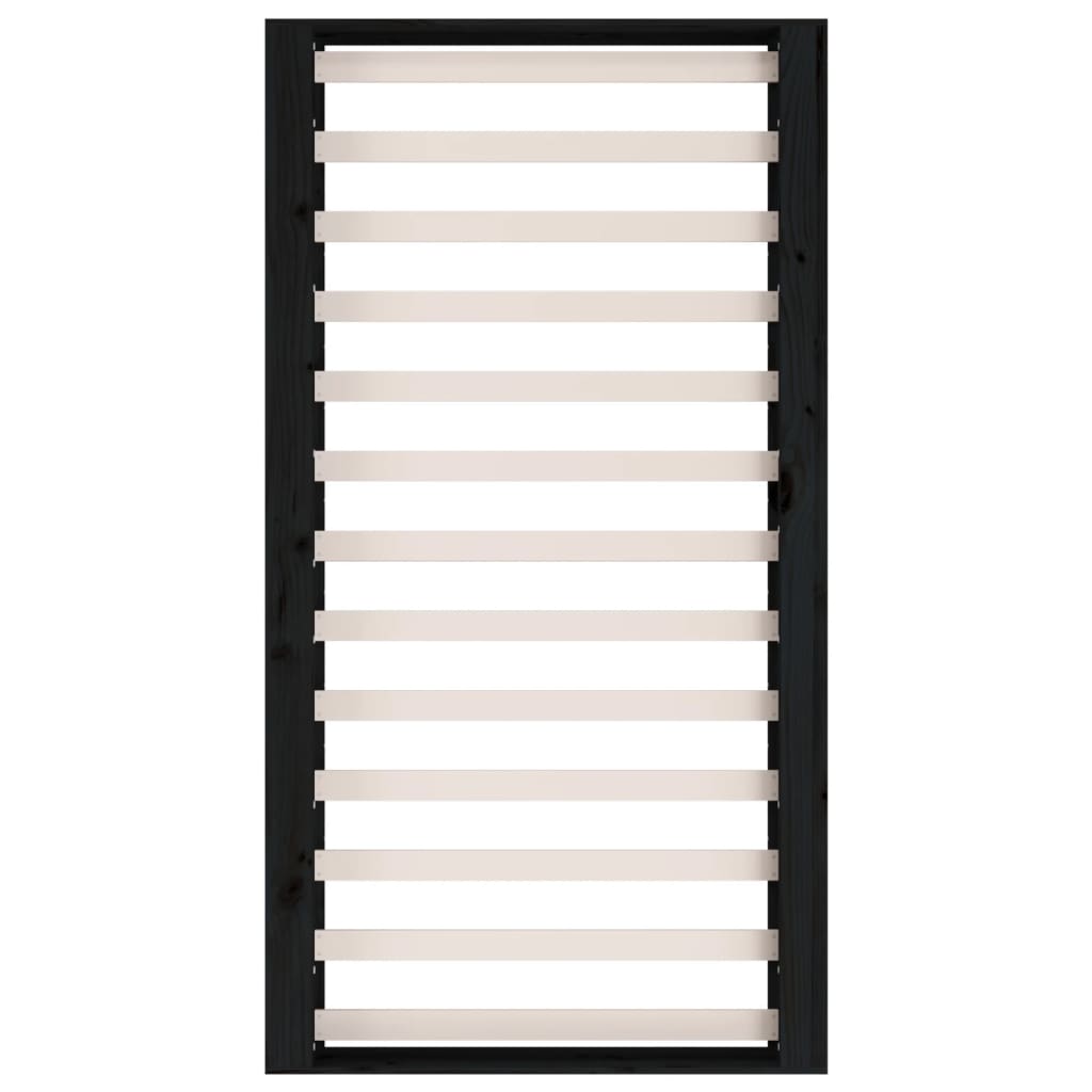 Bed Frame without Mattress Black 90x200 cm Solid Wood