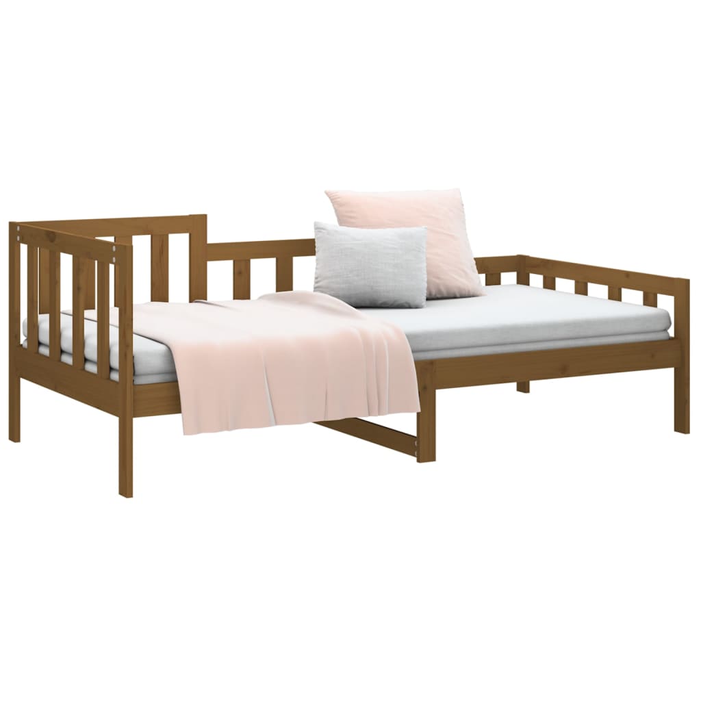 Day Bed without Mattress Honey Brown 90x190 cm Single Solid Wood Pine