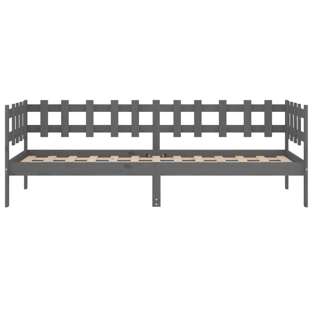 Day Bed without Mattress Grey 90x190 cm Single Solid Wood Pine