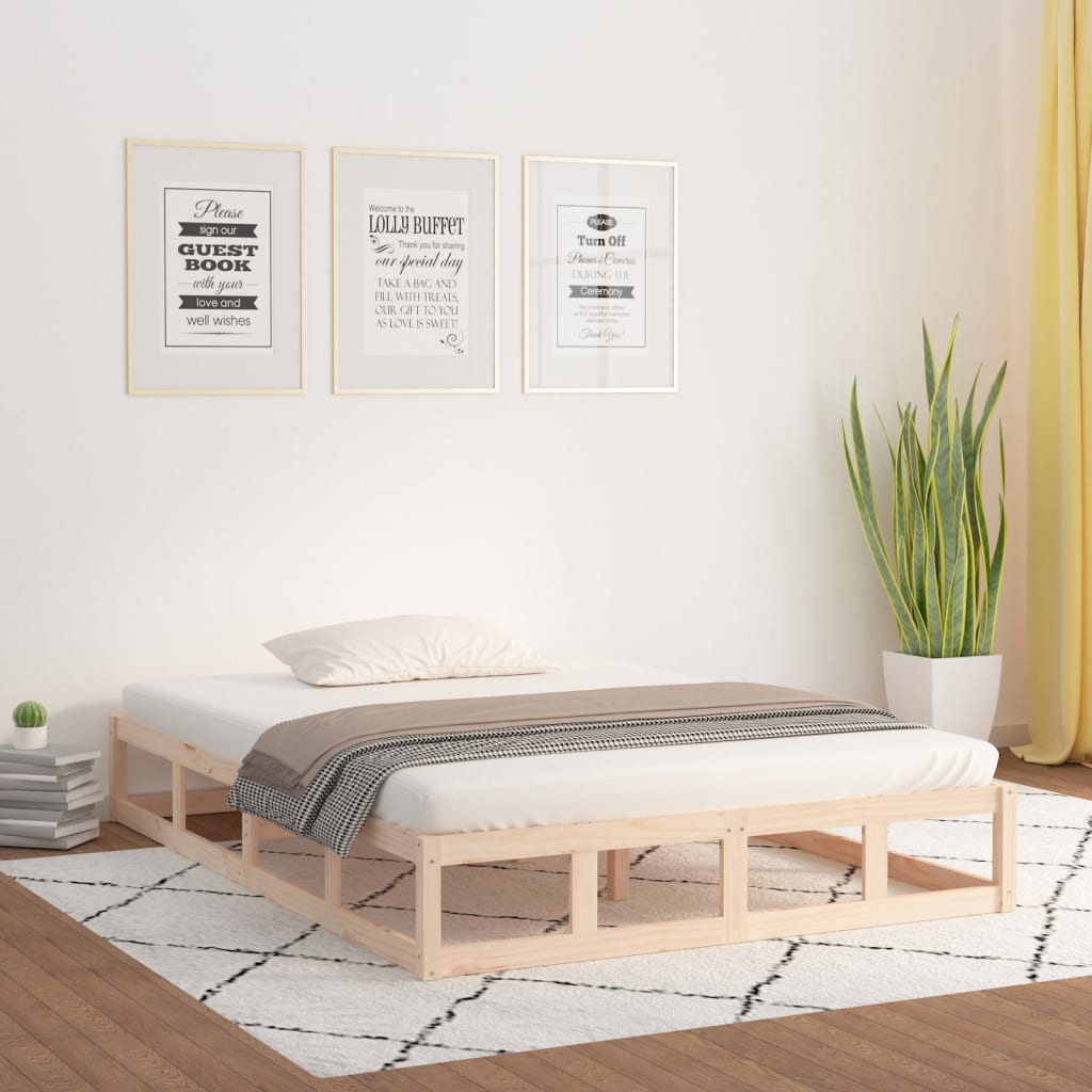 Bed Frame without Mattress 150x200 cm King Size King Size Solid Wood
