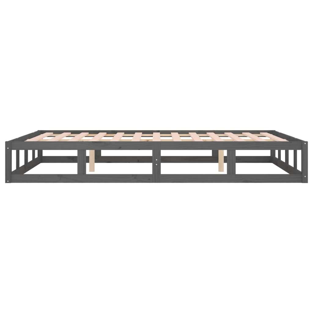 Bed Frame without Mattress Grey 135x190 cm Double Double Solid Wood