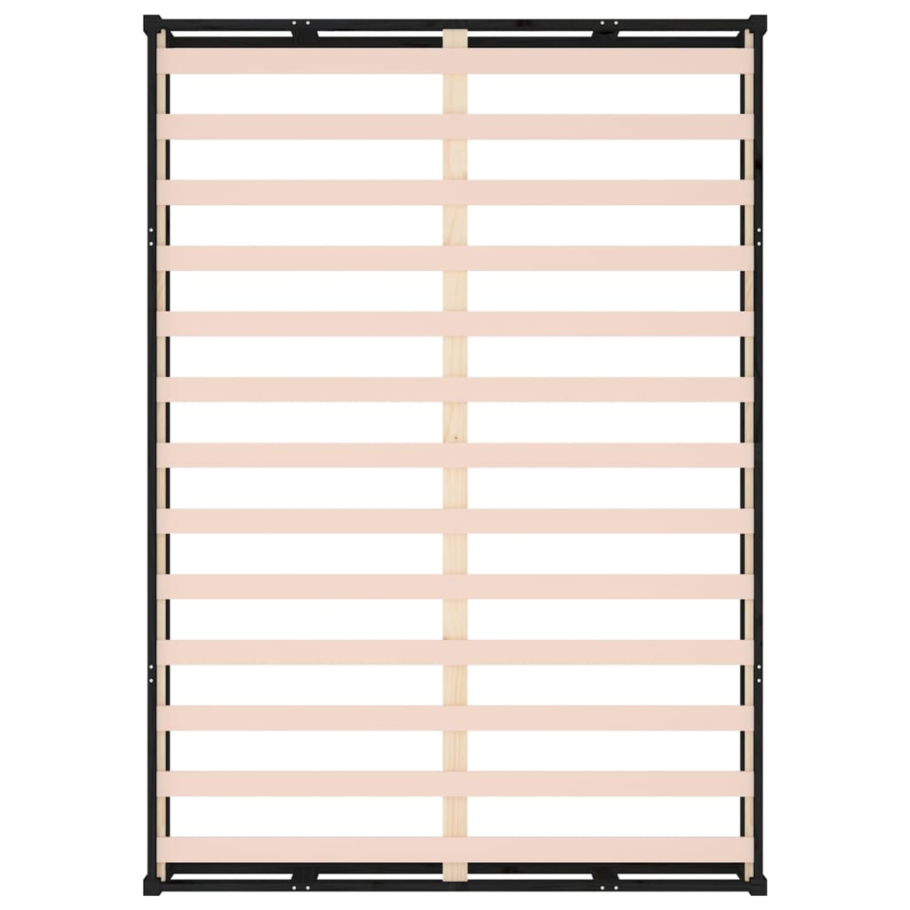 Bed Frame without Mattress Black 135x190 cm Double Double Solid Wood