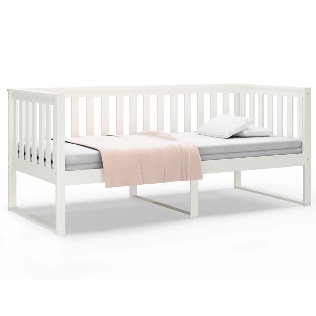 Day Bed without Mattress White 100x200 cm Solid Wood Pine