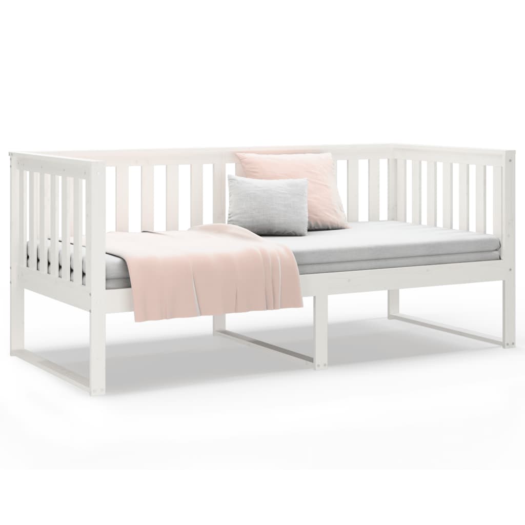 Day Bed without Mattress White 100x200 cm Solid Wood Pine