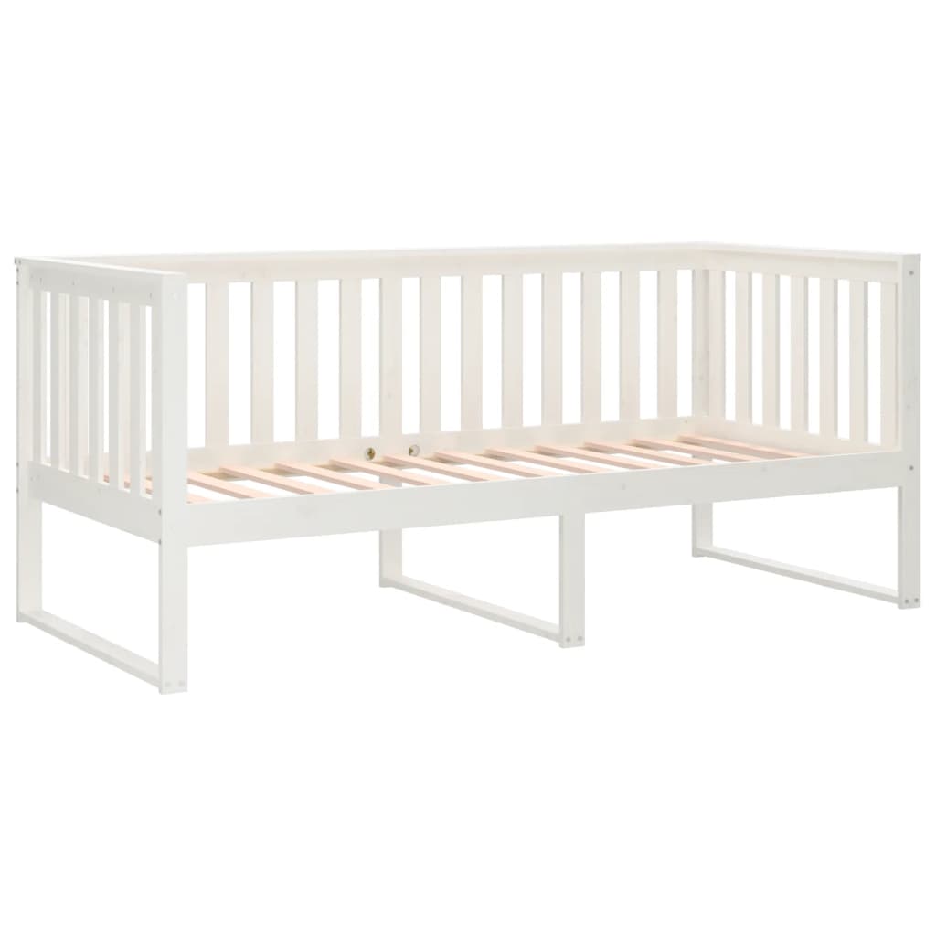 Day Bed without Mattress White 100x200 cm Solid Wood Pine