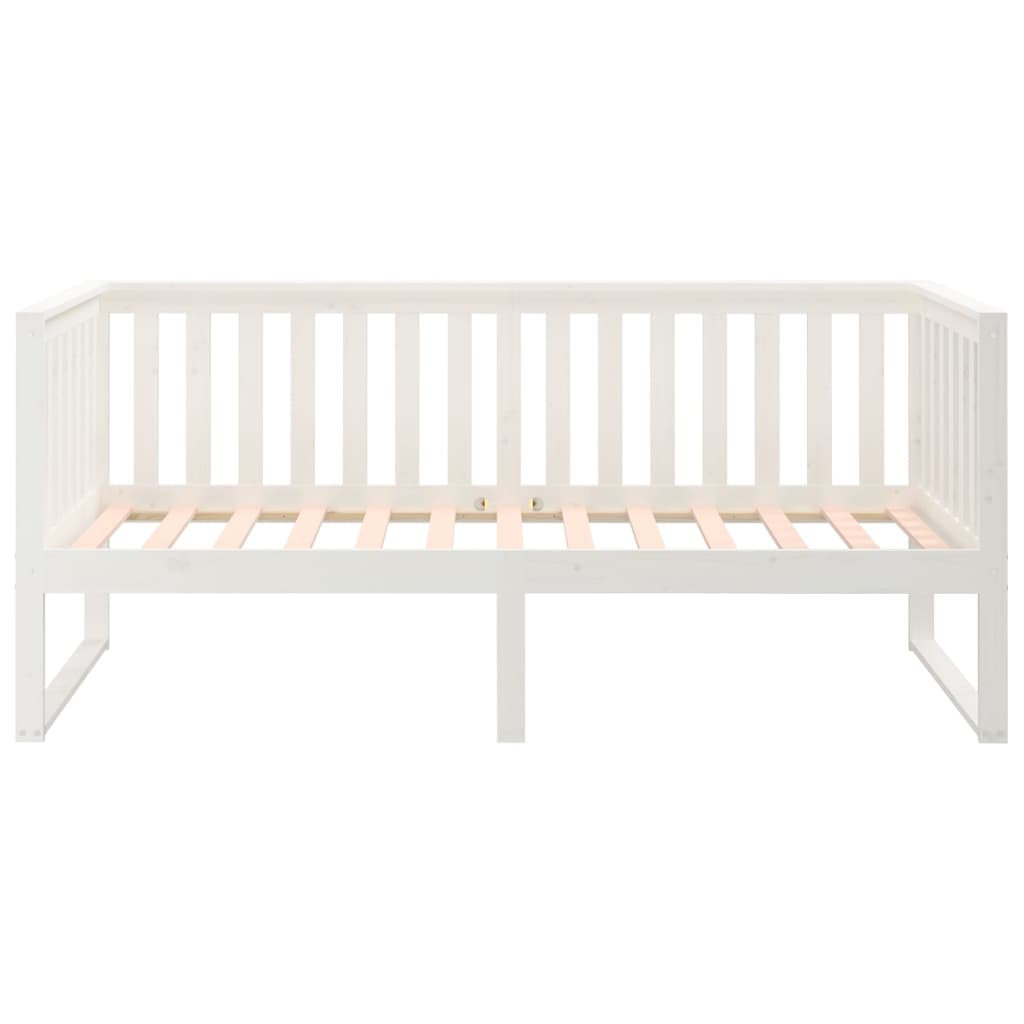 Day Bed without Mattress White 100x200 cm Solid Wood Pine