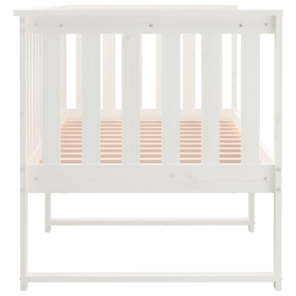 Day Bed without Mattress White 75x190 cm Small Single Solid Wood Pine