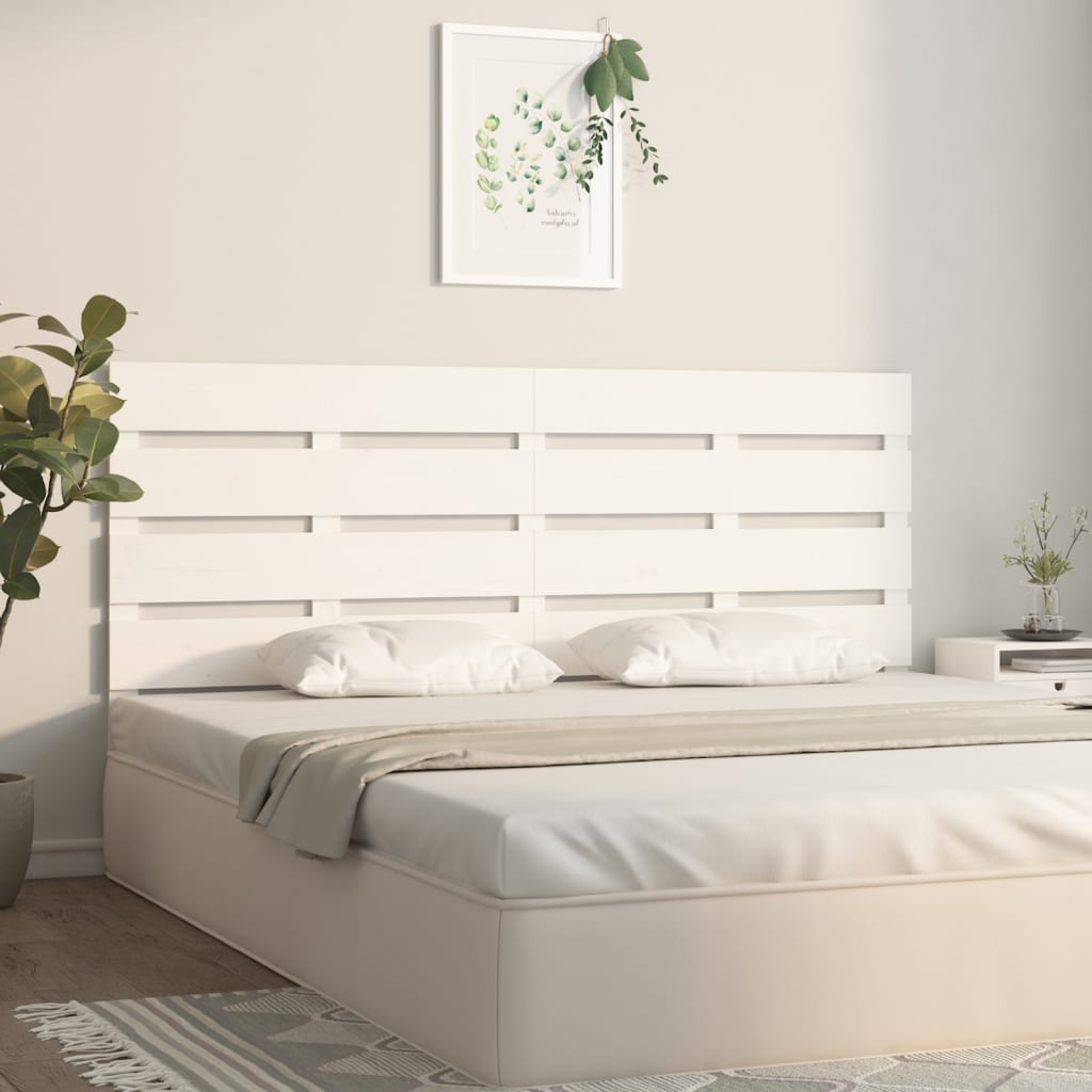 Headboard White 135x3x80 cm Solid Wood Pine