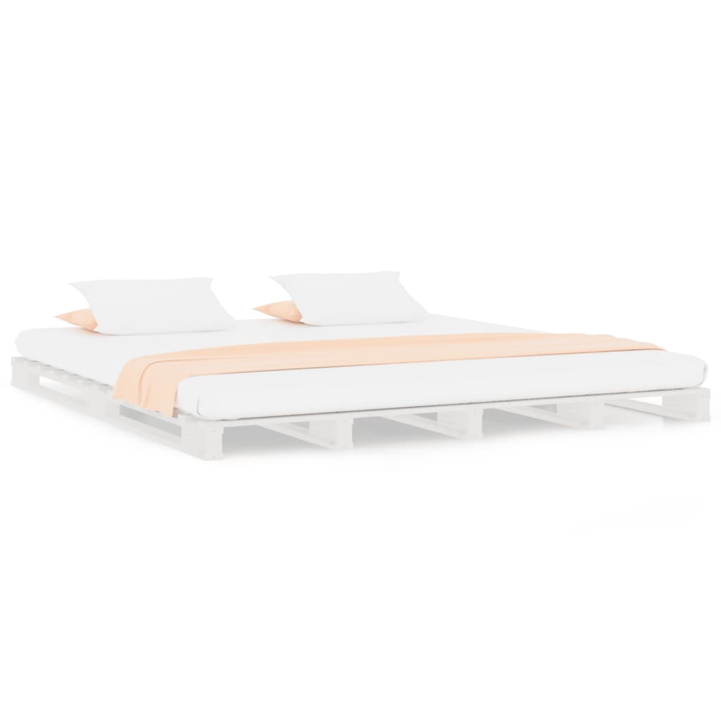 Pallet Bed without Mattress White 160x200 cm Solid Wood