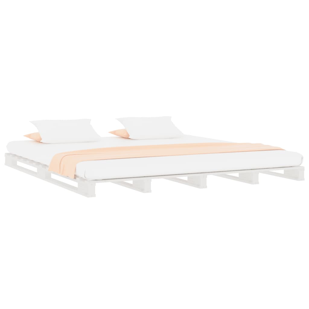Pallet Bed without Mattress White 160x200 cm Solid Wood