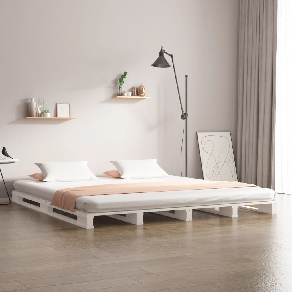 Pallet Bed without Mattress White 160x200 cm Solid Wood