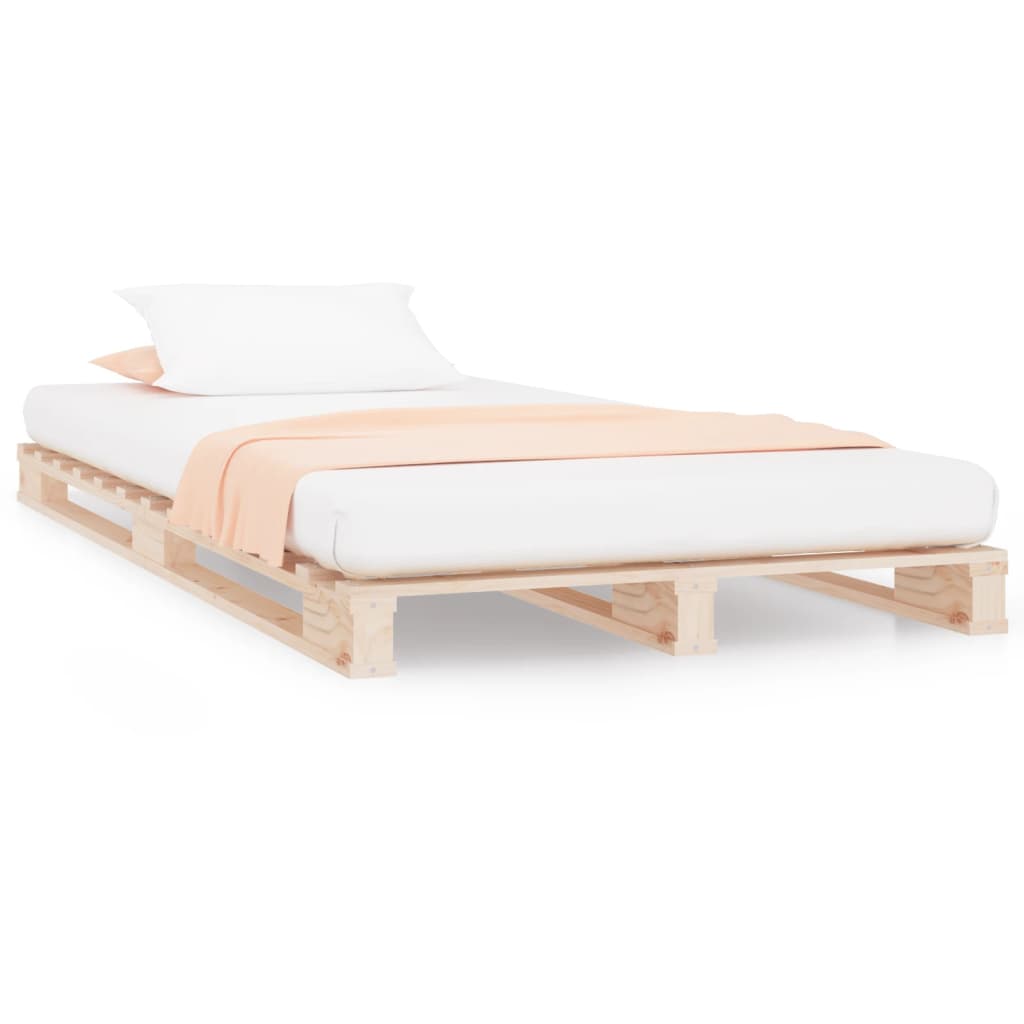 Pallet Bed without Mattress Single Solid Wood