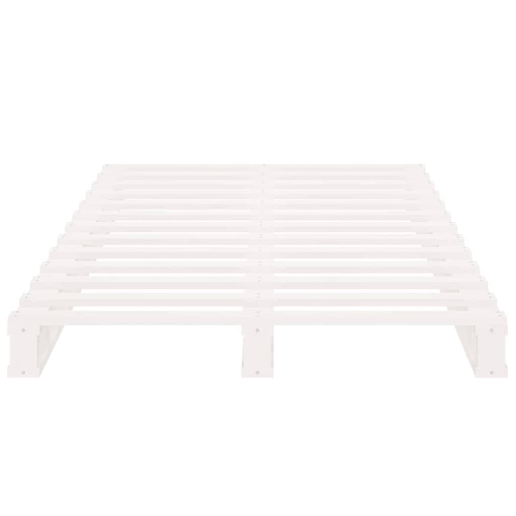 Pallet Bed without Mattress White Single Solid Wood