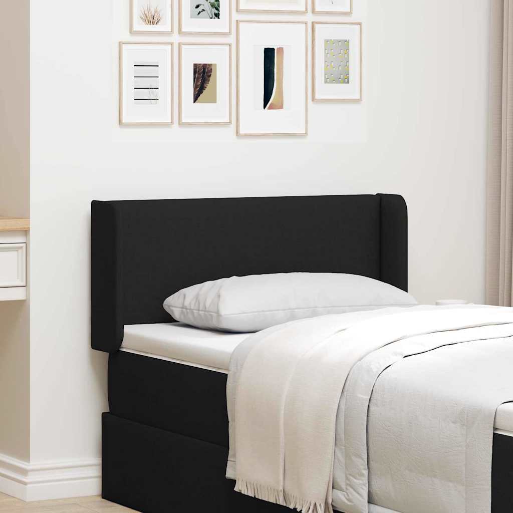 Headboard with Headboard Black 40.5 x 4 x 40.5 cm Fabric