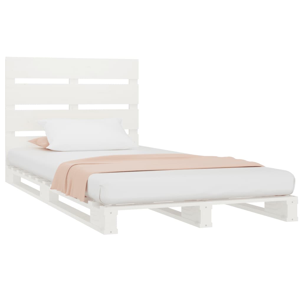 Bed Frame without Mattress White 75x190 cm Small Single Solid Wood Pine