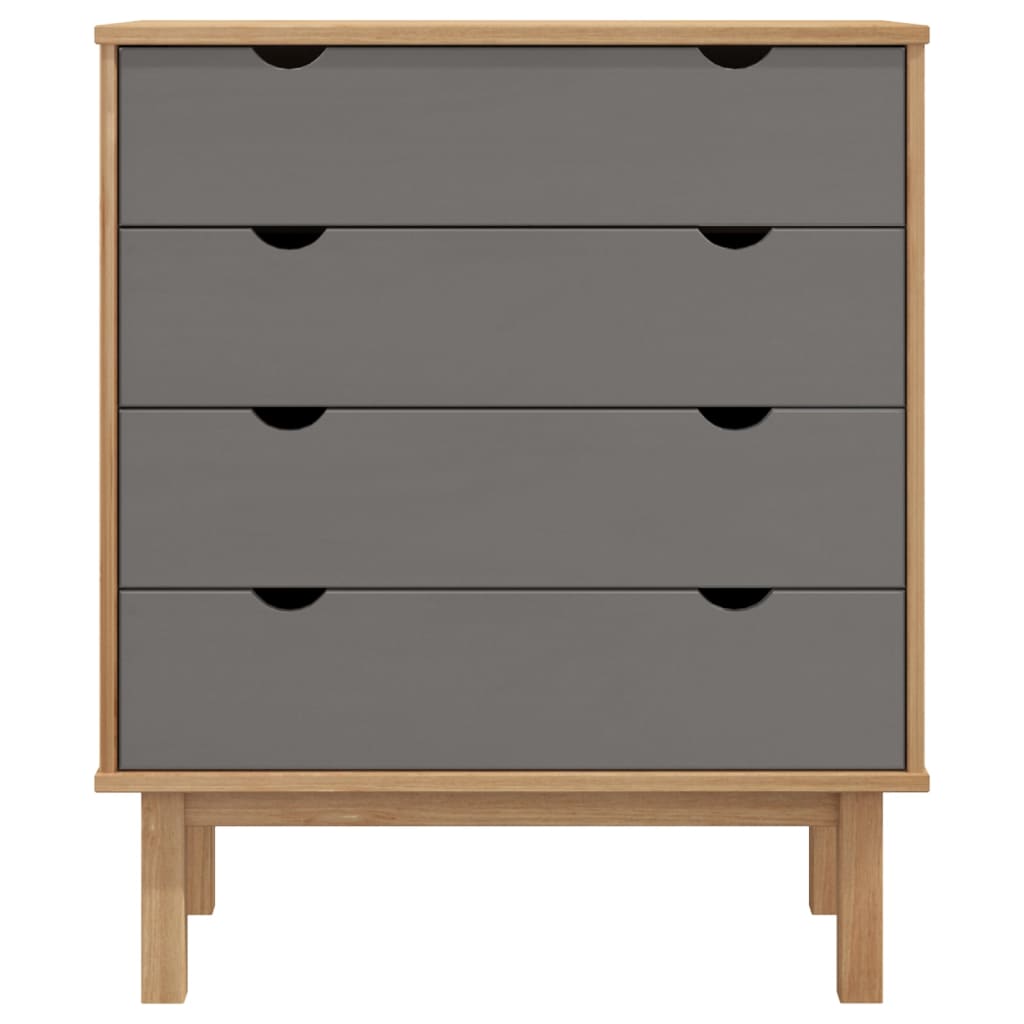 Drawer Cabinet OTTA Brown&Grey 76.5x39.5x90cm Solid Wood Pine