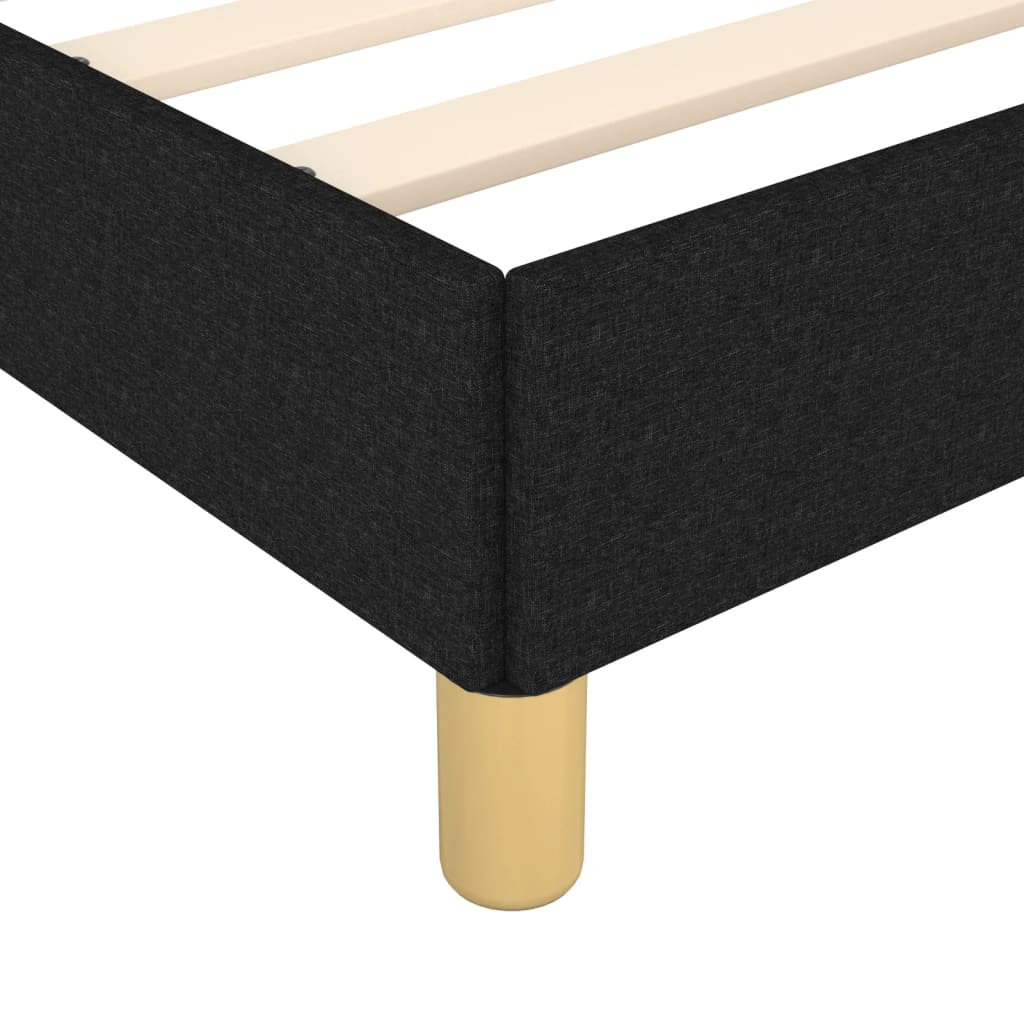 Bed Frame without Mattress Black 90x190 cm Single Single Fabric