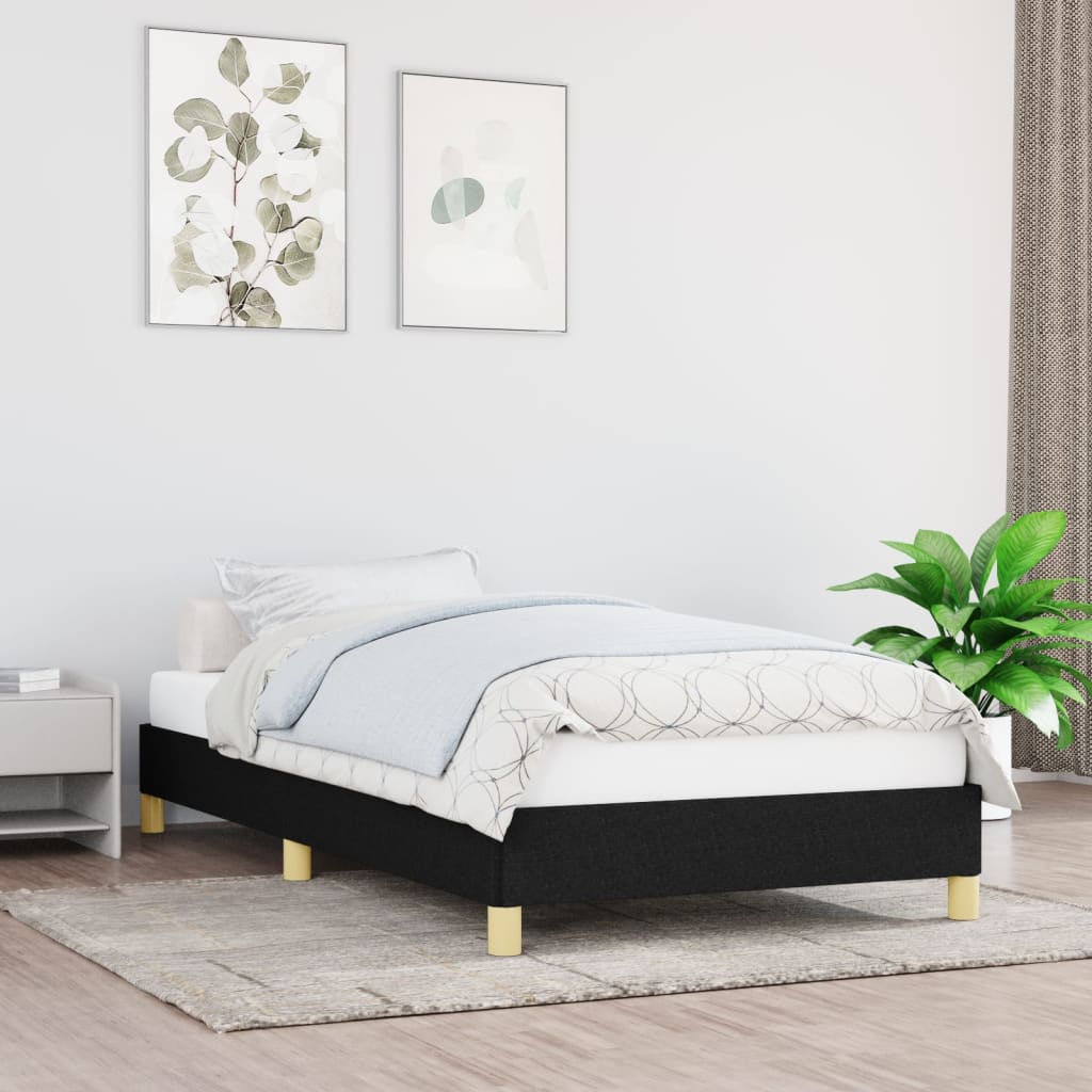 Bed Frame without Mattress Black 90x190 cm Single Single Fabric