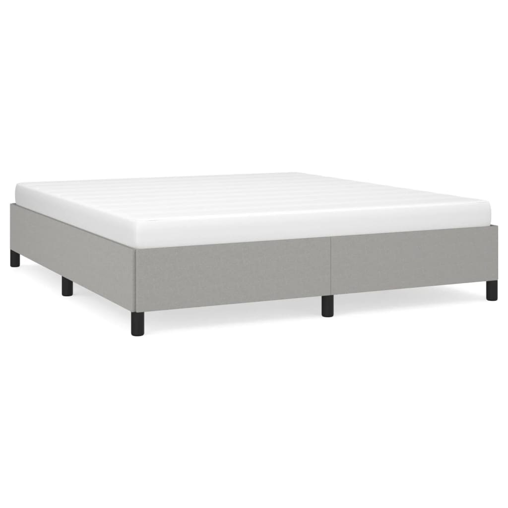 Bed Frame without Mattress Light Grey Super King Fabric