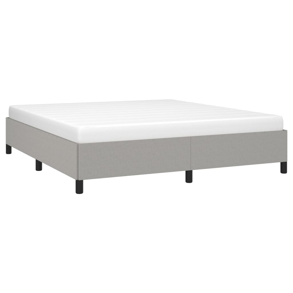 Bed Frame without Mattress Light Grey Super King Fabric