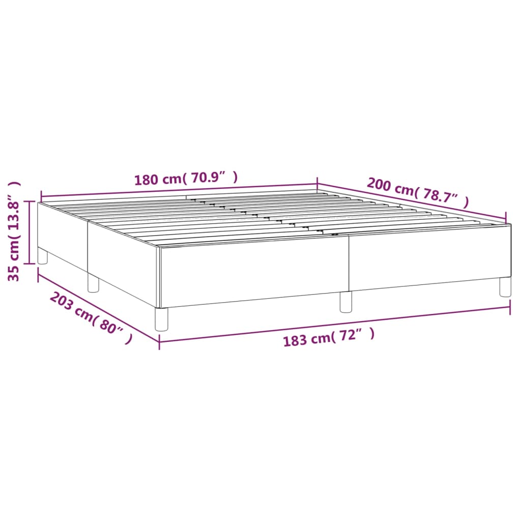 Bed Frame without Mattress Black 180x200 cm Super King Super King Fabric