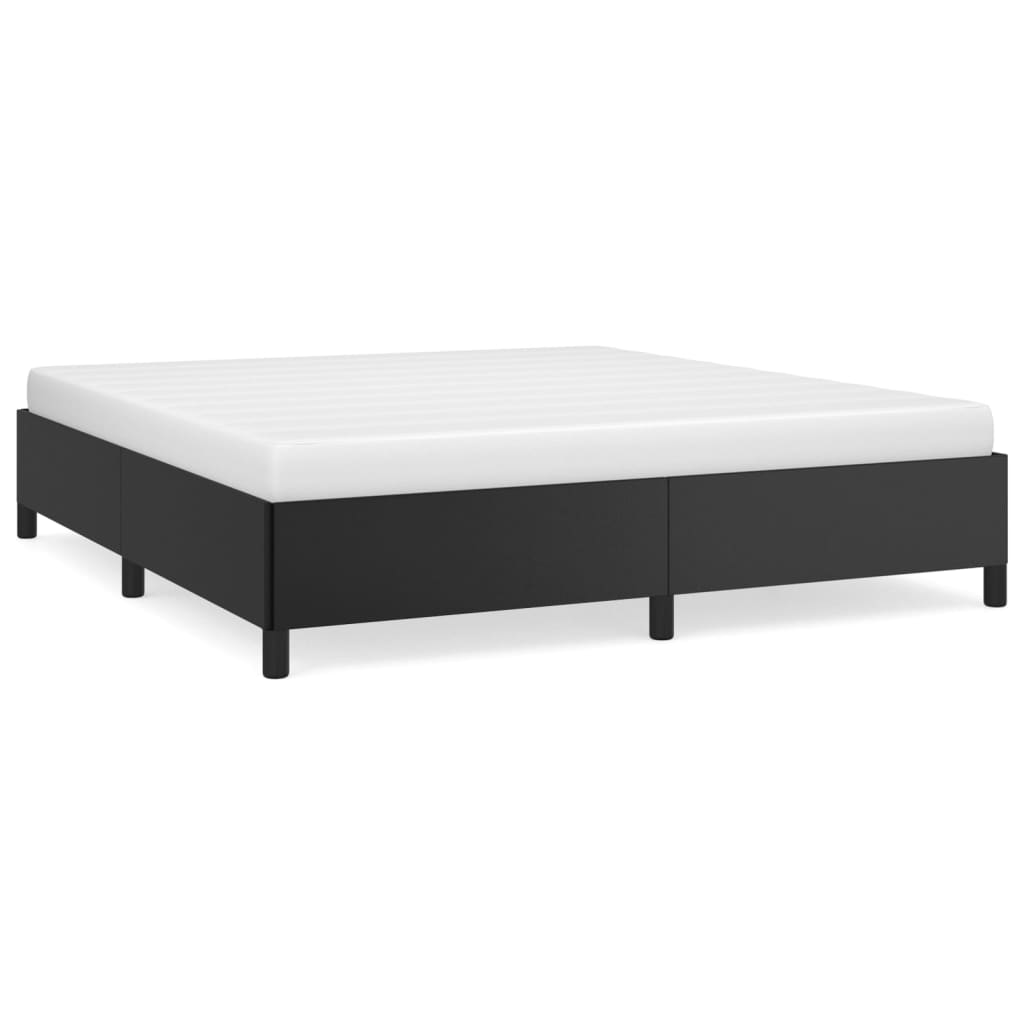 Bed Frame without Mattress Black Super King Faux Leather