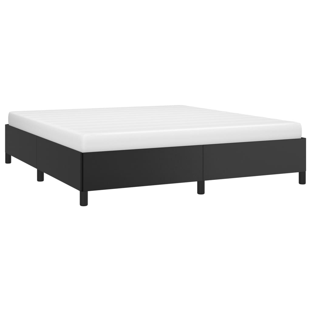 Bed Frame without Mattress Black Super King Faux Leather
