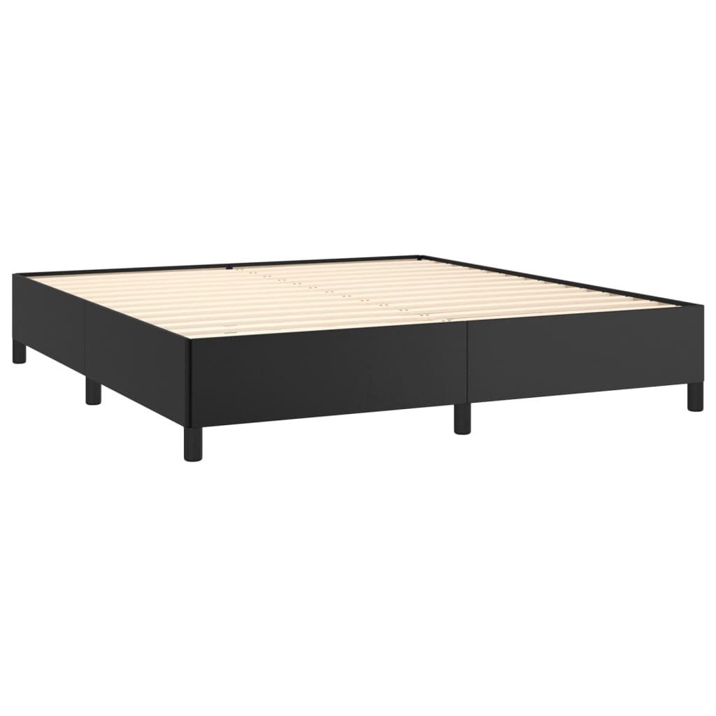 Bed Frame without Mattress Black Super King Faux Leather