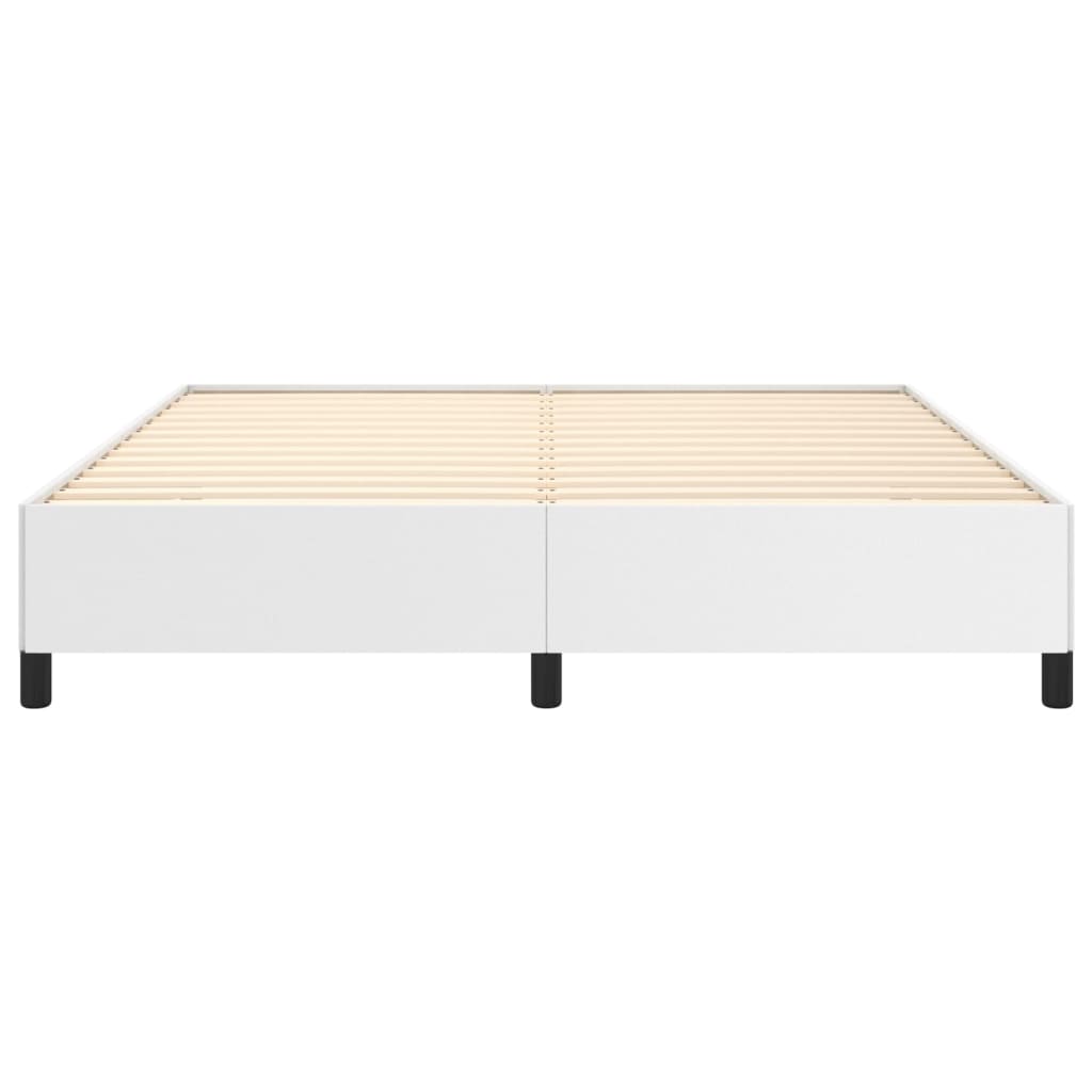 Bed Frame without Mattress White Super King Faux Leather