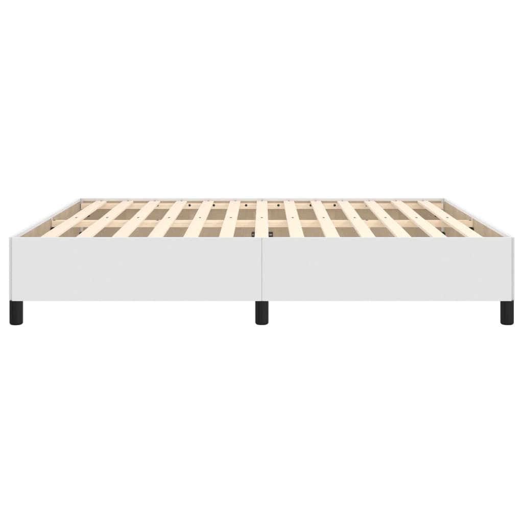 Bed Frame without Mattress White Super King Faux Leather
